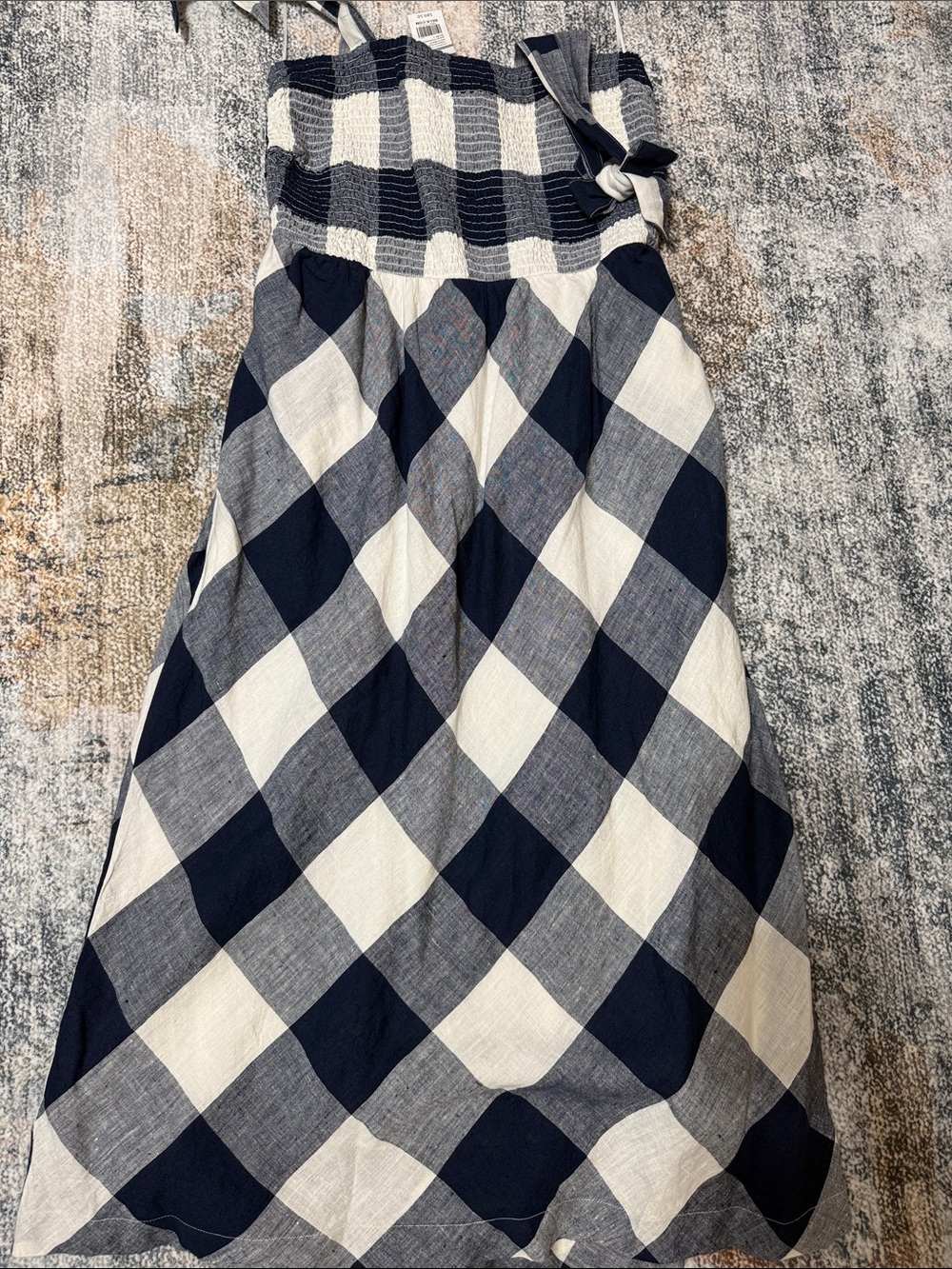 Crown & Ivy Women’s Navy and White Gingham A-Line Skirt